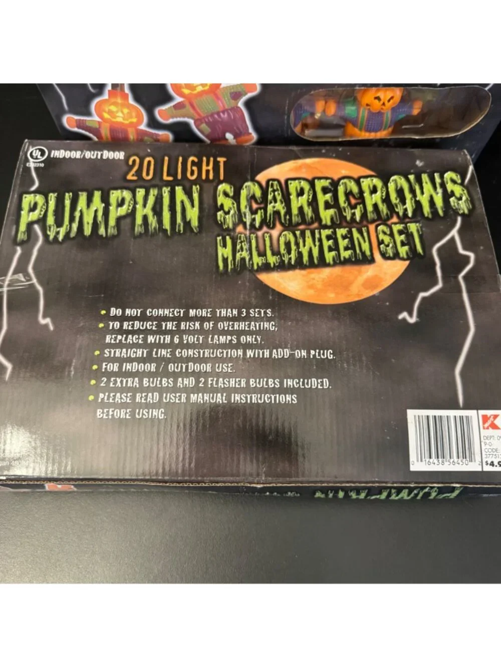 3 sets - 20-Light Pumpkin Scarecrows Halloween String Lights Indoor/Outdoor Set - Picture 8 of 11